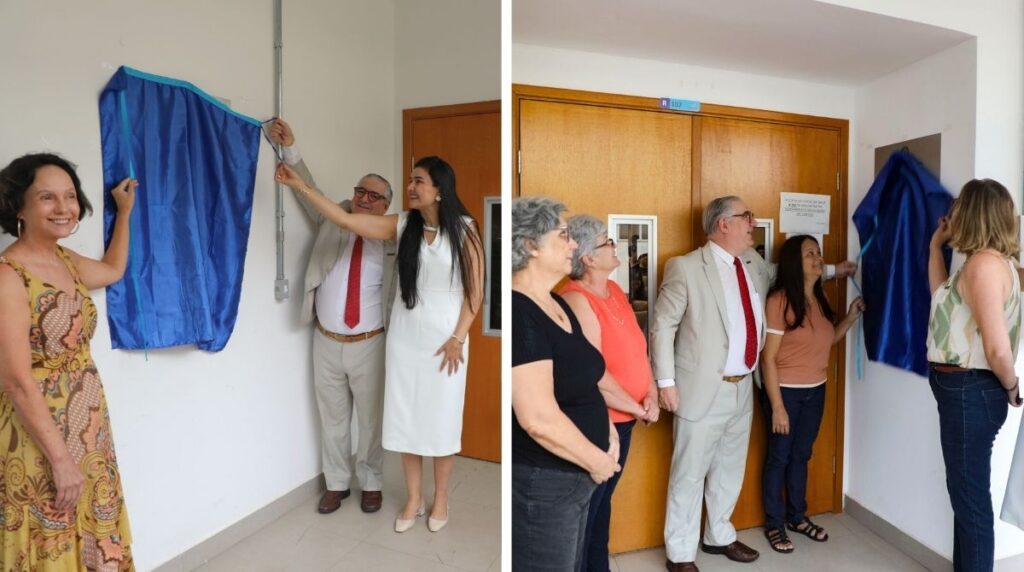 Ato simbólico marca fixação das placas dos auditórios da Escola de Enfermagem em homenagem a professoras que marcaram a história do curso