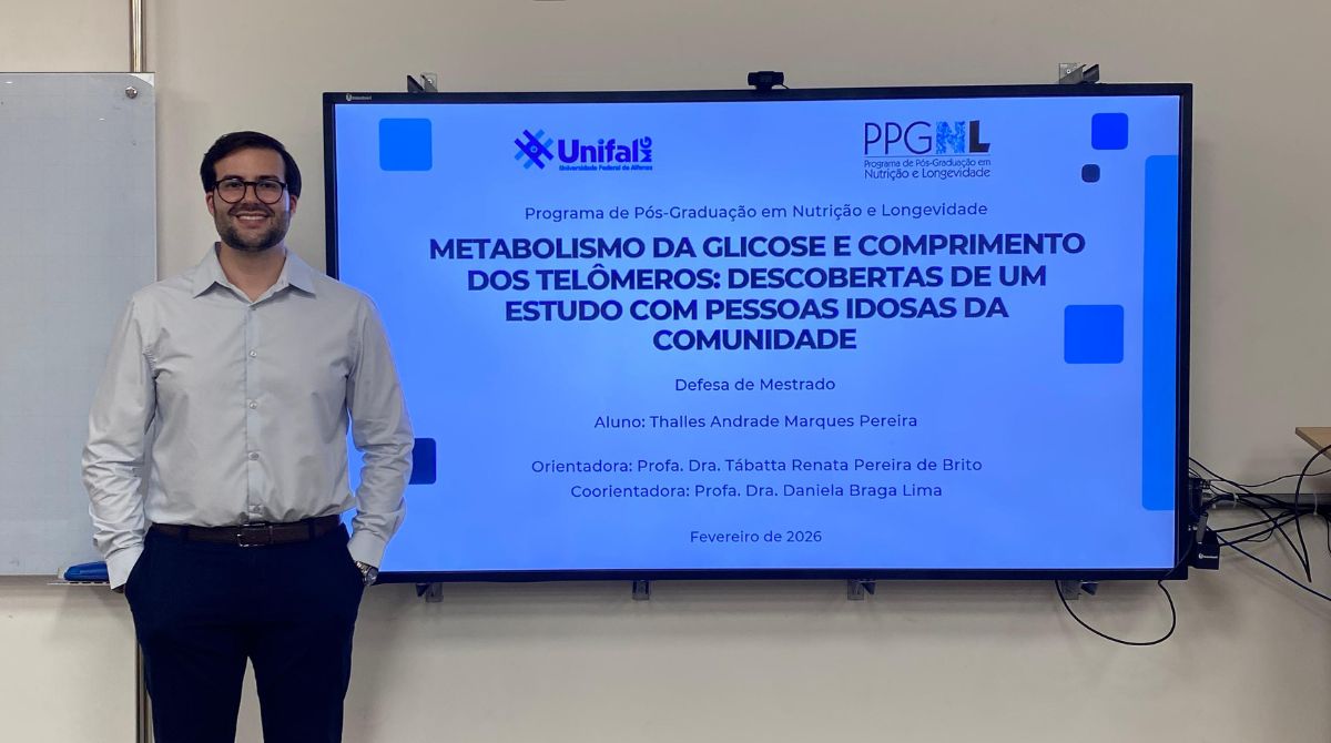 “A UNIFAL-MG teve papel fundamental em minha trajetória acadêmica e profissional, contribuindo de forma decisiva para a concretização dos meus objetivos”, afirma Thalles Andrade Marques Pereira, egresso do curso de Nutrição